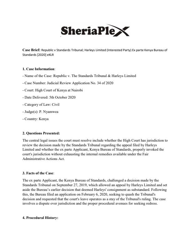 Republic-v-Standards-Tribunal-Harleys-Limited-Interested-Party-Ex-parte-Kenya-Bureau-of-Standards-[2020]-eKLR-Case-Summary_2346_0.jpg